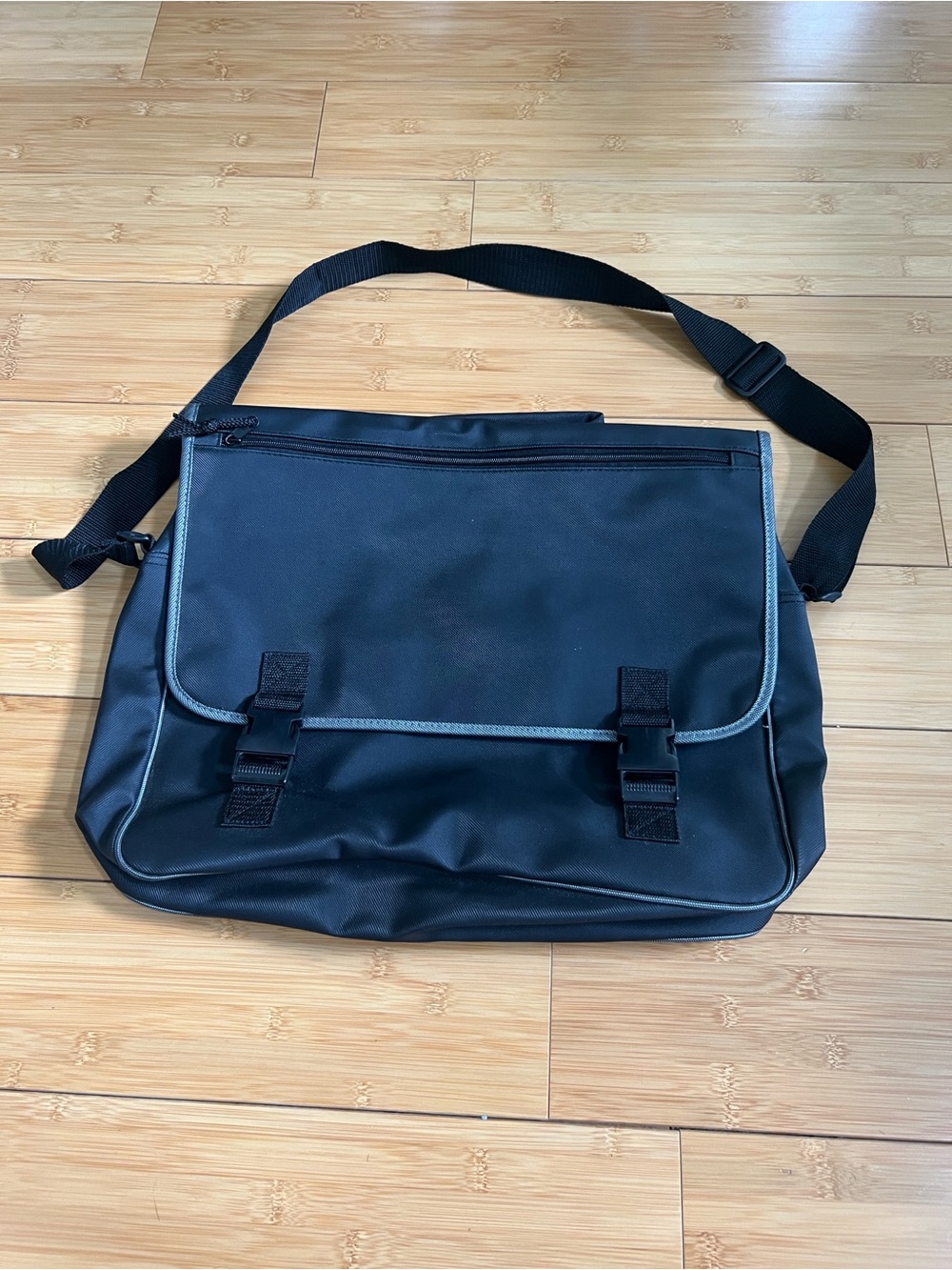 Claiborne Black Men's Messenger Bag with Adjustable Strap